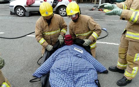 Firefighters Using 40 Stone Mannequins To Practise Rescuing Obese People