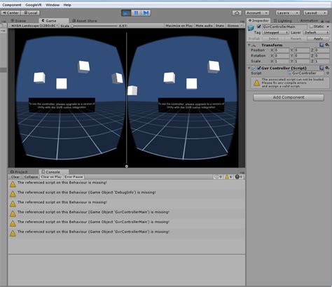 Google Cardboard SDK Not Working In Unity F Gvr Controller Script Not Loaded Stack Overflow