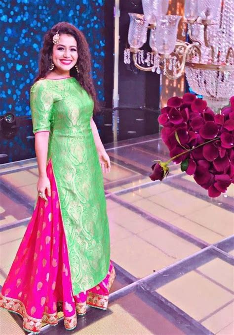 Neha Kakkar In Parrot Green Lehenga Suit Neha Kakkar Dresses Indian Dresses Indian Fashion