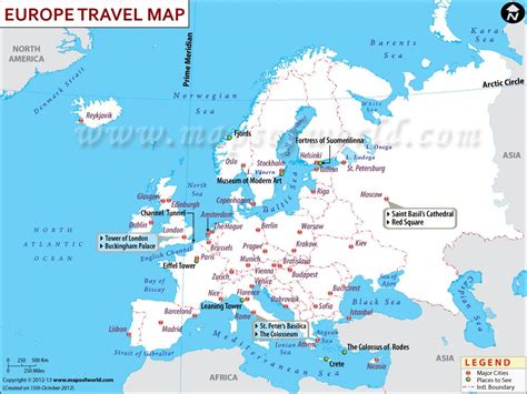 Europe Travel Information Map Tourist Attraction Major Cities