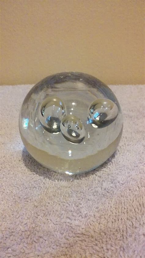 Clear Glass Paperweight With Bubbles Collectors Weekly