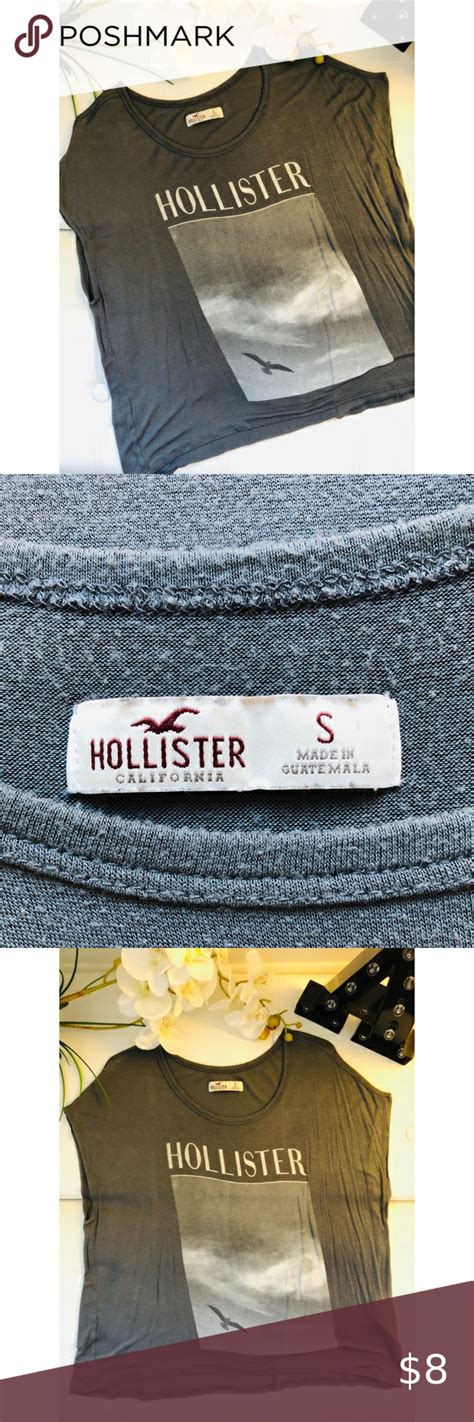 🐝 5 for 25🐝 hollister gray flowy top flowy tops blue and white tees navy blue tee