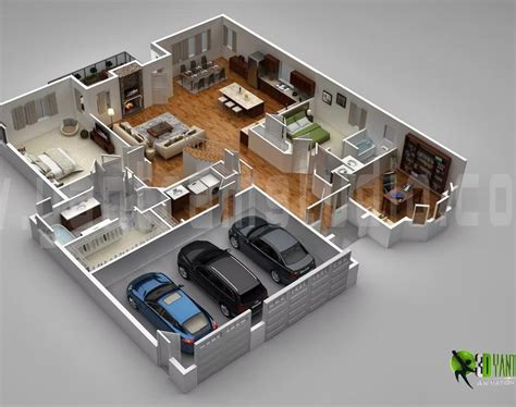 3d Floor Plan Design Of Modern Apartments By Yantram 3d Floor Plan