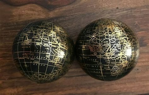 Black And Gold World Globe Decor Balls Set Of 2 Smart Apartment Finder