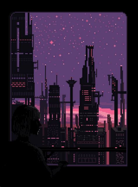 Art Landscape Cityscape Scifi Science Fiction Pixel Art