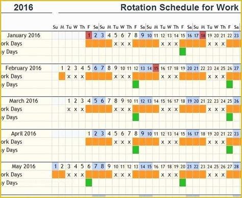 12 Hour Shift Schedule Chart