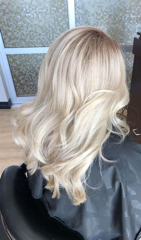 Icy Blonde Melted Root Hair Icy Blonde Blonde Hair With Highlights