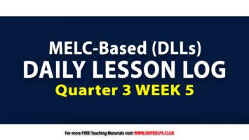 MELC Based Daily Lesson Log DLL Q3 Week 5 Grade 1 6 All Subjects