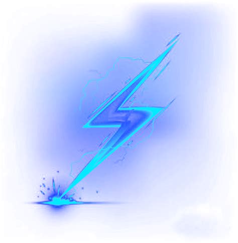 Download Ftestickers Clipart Lightningbolt Blue Cute Transparent Blue