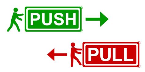 Push Pull Door Sign Vector Push And Pull Icon Sticker Design Concept
