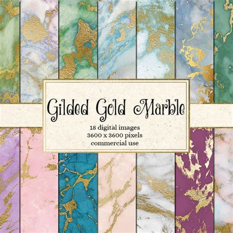 Gilded Gold Marble Digital Paper Marble Textures Gold Vein Etsy