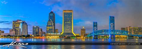 Jacksonville Florida City Skyline Panorama Royal Stock Photo