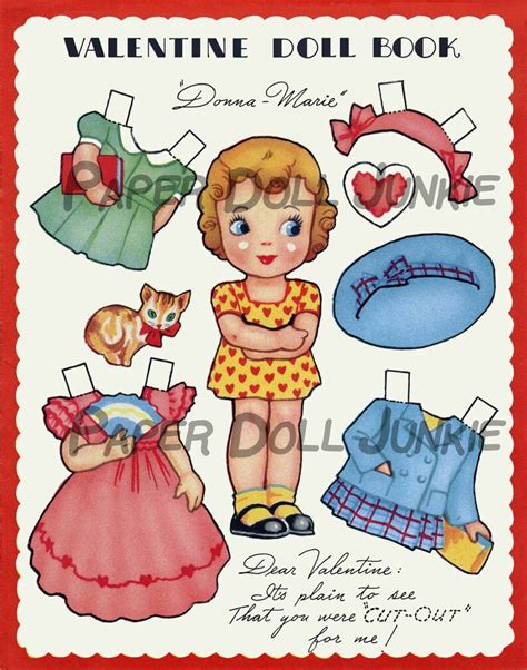 Pdf Printable Valentine Paper Dolls 12 Dolls And All Their Outfits