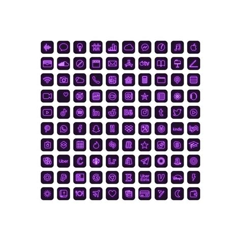 Neon Aesthetic Ios Purple App Icons