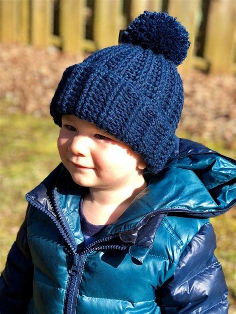 Bean stitch crochet beanie winter hats | two colors for boys and girls all sizes #173. CROCHET PATTERN Ribbed Beanie // Boy Beanie Crochet ...