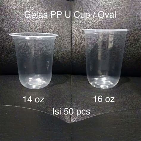 Jual Gelas Plastik Cup Oval 14 Oz Atau 16 Oz 7 Gram Merek Bsm Isi 50