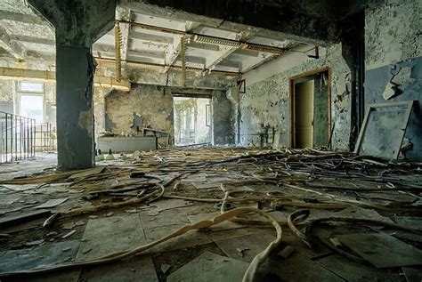 An Abandoned Building In The Deserted City Of Pripyat