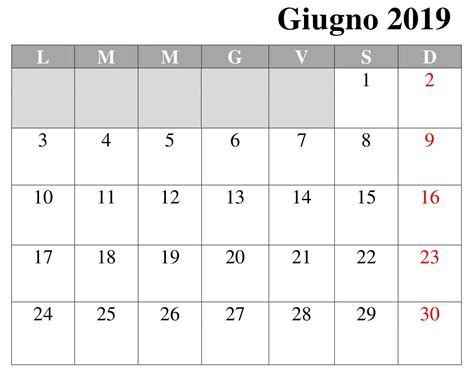 Calendario Giugno Luglio 2021 Word Calendario Maggio 2020
