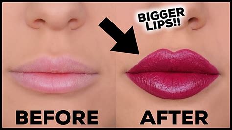 how to make your lips look bigger fake big lips with makeup youtube