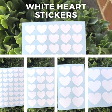 White Heart Stickers Etsy Australia