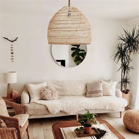 Combine the lamp shade with a decorative light bulb to create a cozy atmosphere. Natural Rattan Pendant Light,Woven Lamp Shade,Wicker ...