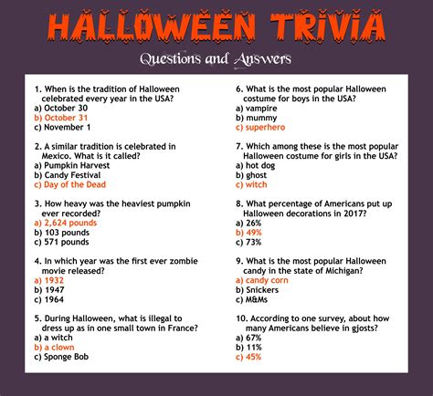 Halloween Movie Trivia Printable