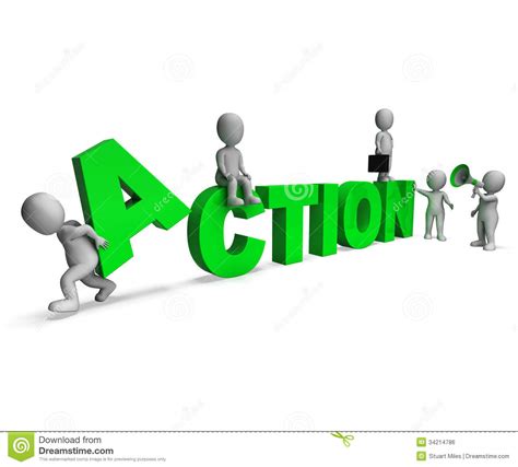 Action Characters Shows Motivated Proactive Or Activity Stock ...