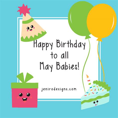 Happy Birthday May Kids Jeni Ro Designs