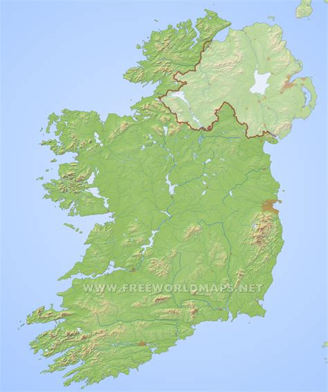 Ireland Physical Map