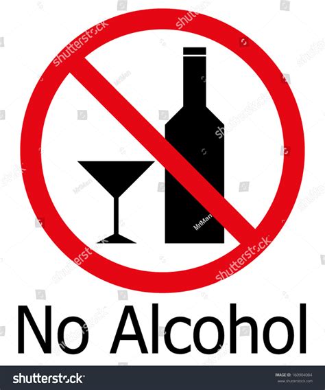 No Alcohol Sign Stock Vector Illustration 160904084 Shutterstock