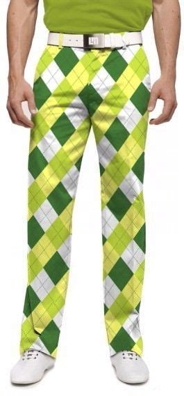 Loudmouth The Masters Green And Yellow Argyle John Daly Golf Pants 32x32