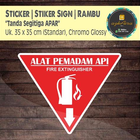 Jual Sticker Stiker Sign Rambu K Tanda Segitiga Apar Standar