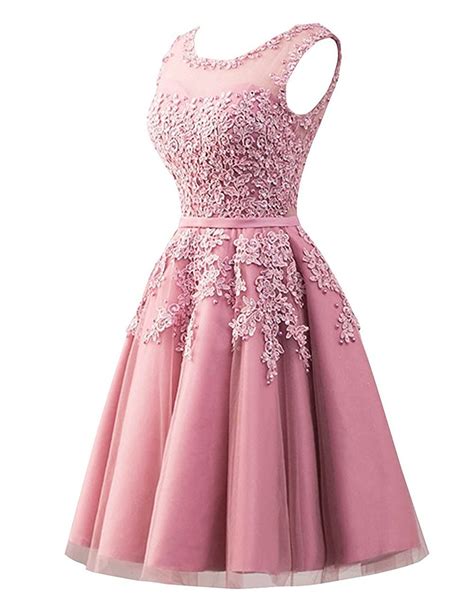 Cdress Womens Short Homecoming Dresses Tulle Junior Prom Dress Lace