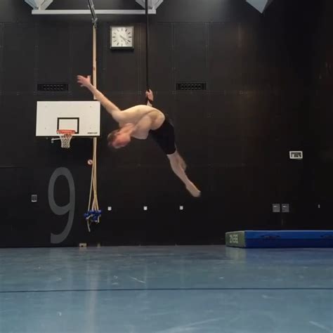 Guy Moves Gracefully While Hanging Off Aerial Strap Jukin Licensing
