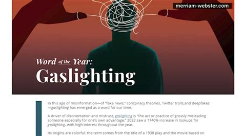 Gaslighting Is Merriam Websters Word Of The Year For 2022 Abc7 Chicago