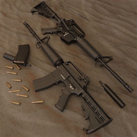 Artstation M4a1 Carbine Assault Rifle Game Assets