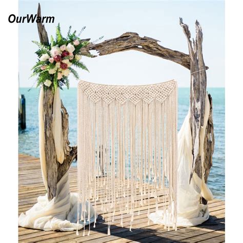Ourwarm Diy Boho Rustic Wedding Macrame Curtains Wall