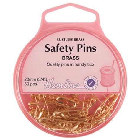 20mm Brass Safety Pins Approx 50pcs Hemline Outback Yarns
