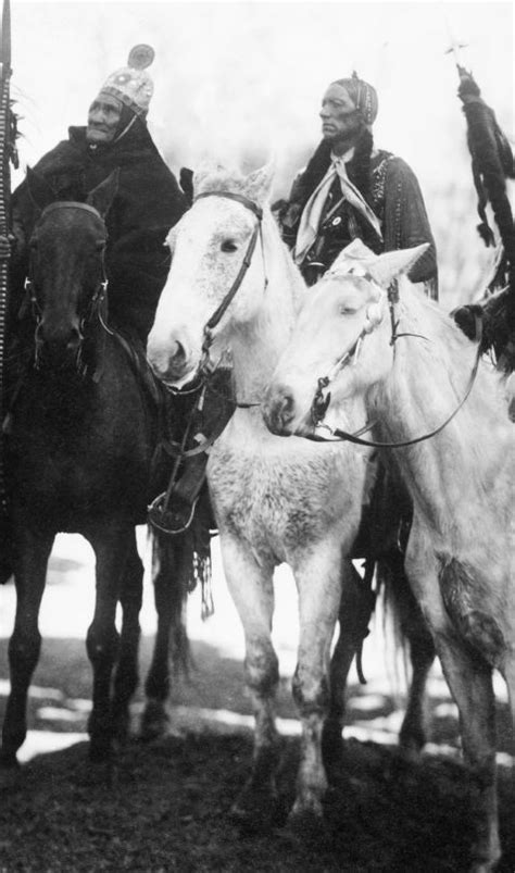An Old Photograph Of Geronimo Apache Chief With Quanah Parker