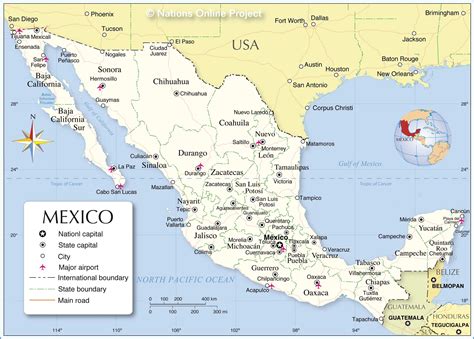 Nations Online Project Administrative Map Of Mexico Showing Mexican