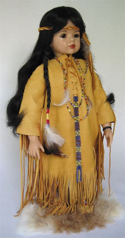 20 inch native american indian porcelain doll native american dolls