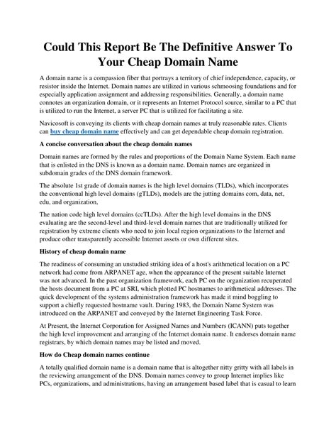 PPT Could This Report Be The Definitive Answer To Your CHEAP DOMAIN NAME PowerPoint
