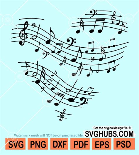 Music Notes In Heart Shape Svg Heart Music Notes Svg Music Note Heart