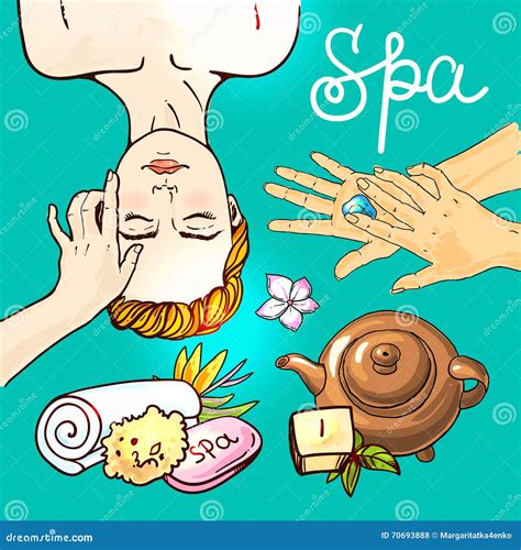 Hand Drawn Spa Stock Vector Illustration Of People Female 70693888