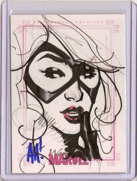 Adam Hughes Women Of Marvel Sketch Card Black Cat Comic Art