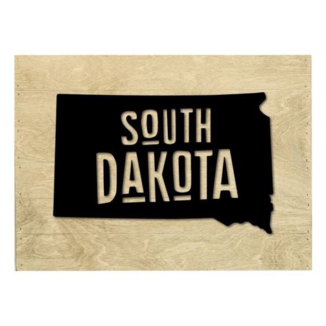 Real Wood South Dakota State Slat Board With Raised Silhouette And