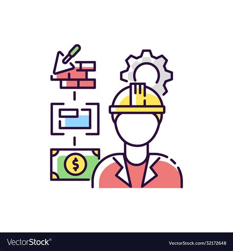 Manufacturing Engineer Rgb Color Icon Royalty Free Vector