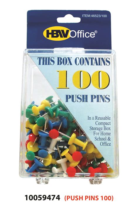 Hbwoffice Push Pins 100s Hbw