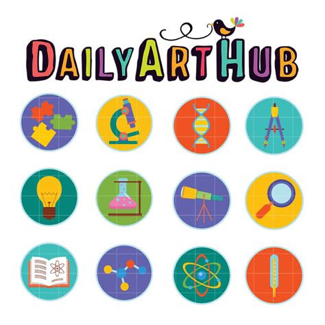 Science Laboratory Icons Clip Art Set Daily Art Hub Graphics