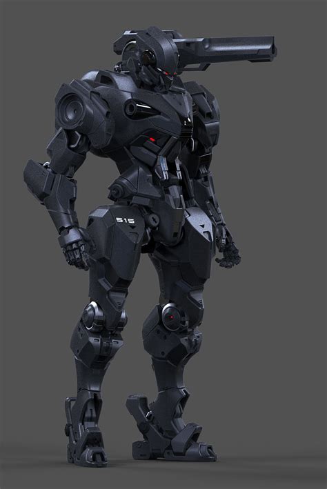 Artstation Gunner Droid Wip Aaron Deleon Robot Concept Art Robot